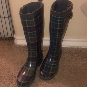 Plaid Rain Boots